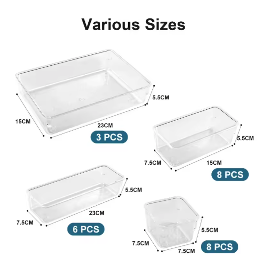 25-delige Transparante Ladeorganizer Set