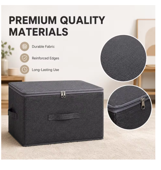 3-delige opvouwbare opbergboxset met deksel - premium materiaal