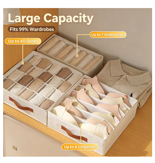 Opvouwbare Ladeorganizer voor Ondergoed & Accessoires