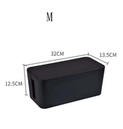 Kabelmanagementbox voor Stekkerdoos - zwart maat M 32 x 13,5 x 12,5 cm