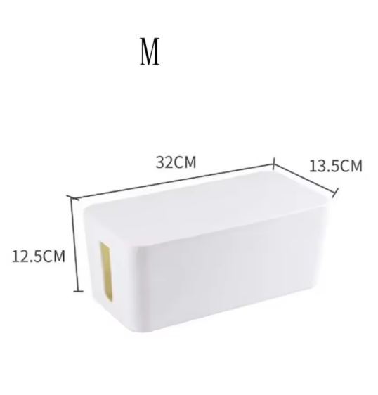 Kabelmanagementbox voor Stekkerdoos - wit maat M 32 x 13,5 x 12,5 cm