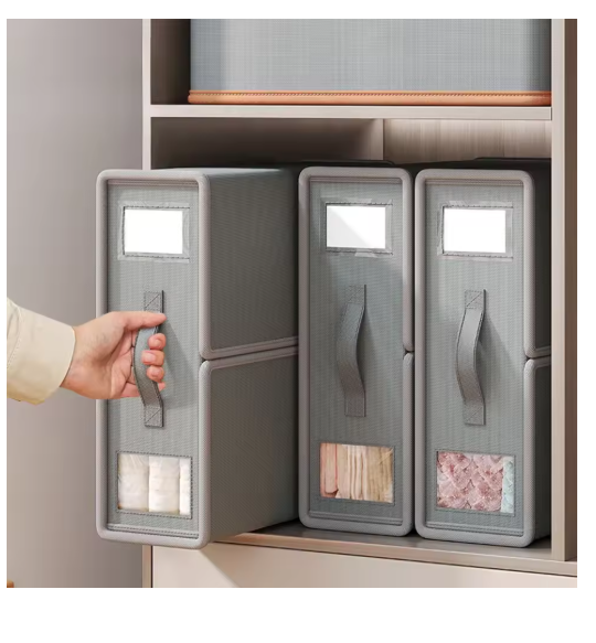 Linnen Opbergbox met Transparant Venster