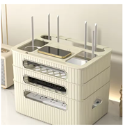 Router organizer met telefoon en meerdere vakken