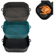 Siliconen Bakvorm voor Airfryer in blauw grijs en zwart