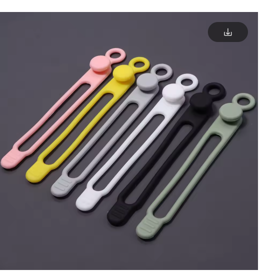 4-delige Herbruikbare Siliconen Kabelbinders - random mix
