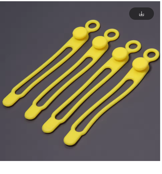 4-delige Herbruikbare Siliconen Kabelbinders - yellow