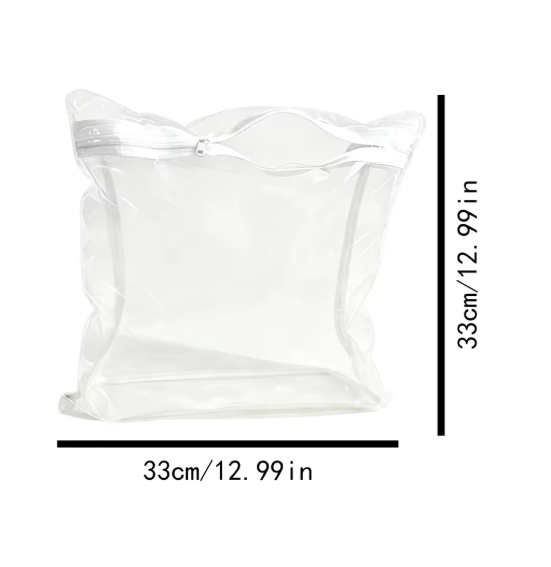 Transparante opbergzak 33 x 33 cm met ritssluiting